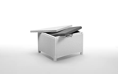 BICA Set Venezia 2 Gartenmöbel-Set, 2 Sessel, 1 2-Sitzer-Sofa, Beistelltisch und Sitzkissen, Weiß – Ansicht 5
