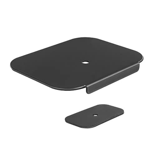 Mount Plus MP-XMA-06 Steel Monitor Mount Reinforcement Plate for Thin, Glass Table | Other Fragile Tabletop | Steel Bracket Plate Fits Most Monitor Stand C Clamp Installation in Black Color