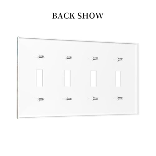 Decorative Light Switch Cover Plate Turtle Starfish Beaches Blue Wood Plank 4 Gang Wall Plate Oversized Quad Toggle Switch Cover Plate Jumbo Faceplate for Bathroom Decor