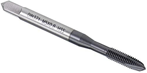 XYWHPGV M5 x 0.8 Spiral Point Tap, Ground Thread H2, High Speed Steel 6542, TICN Coated Surface, Square Shank DIN371/376(63d40 b1823 af566 3b111 c5926ade