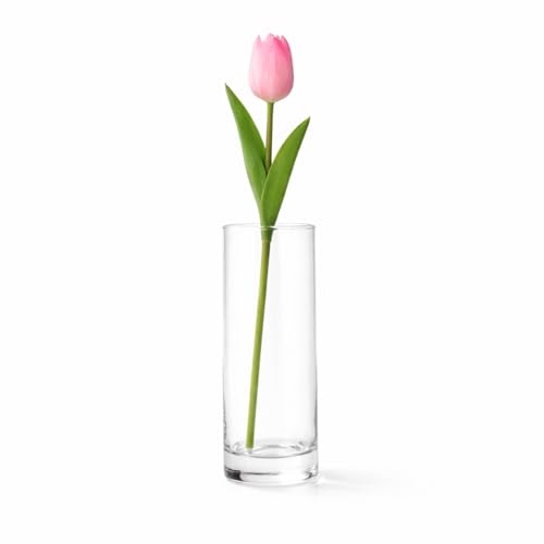 Image of Pink Olive Pink Tulip Artificial Flower | Natural Feel Soft Touch | PU Material | Washable Fade Resistant | Floral Decor for Home Office Living Room Modern Interior Styling (1)