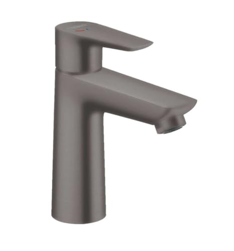 hansgrohe Wasserhahn Talis E CoolStart (wassersparende Armatur mit hohem Auslauf 110mm, Zugstangen- Ablauf), Brushed Black Chrome