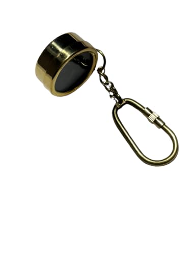 Brújula de Bolsillo Mini de Latón con Clip y Dial Negro miniatura 3