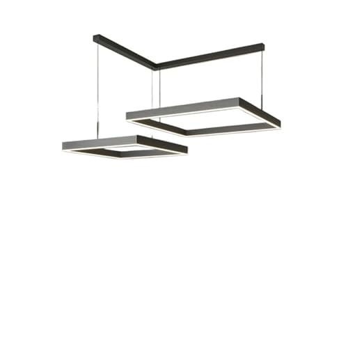 Lustre LED moderne noir carré 40x60cm pour éclairage intérieur de salon