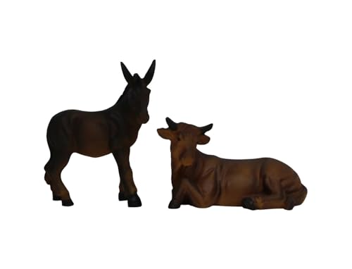 ZICOM Krippenfigur Miniaturfigur Miniatur Ochse und Esel 2-teilig...