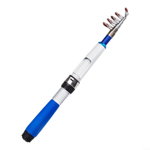 HOHOVYVY Juego de pesca, caña de spinning, caña de pescar telescópica de 1,2 m, portátil, mini bolsa, caña de pescar, herramientas de pesca de mar (Rod Bule)