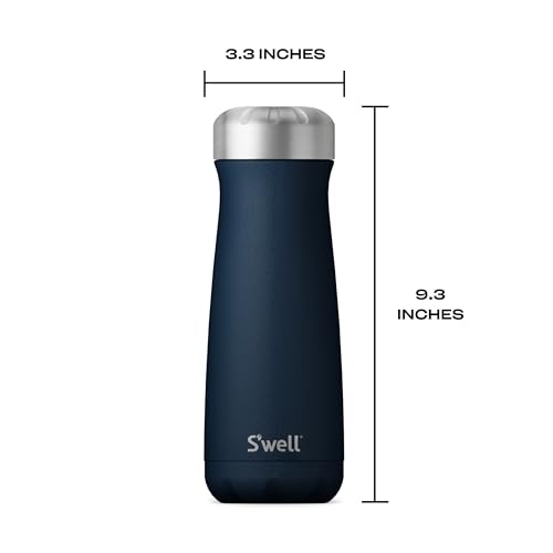S'well Stainless Steel Traveler, 20oz, Azurite, Triple Layered Vacuum Insulated Containers Keeps Drinks Cold for 36 Hours and Hot for 15, BPA Free, Easy Carrying On the Go