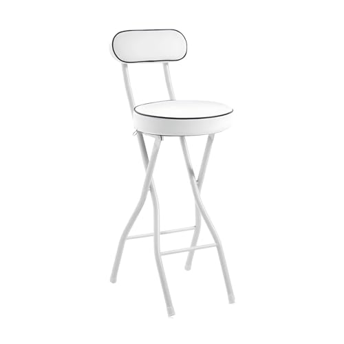 lirrebol Taburete de Bar Plegable y portátil con Respaldo Acolchado. Silla Plegable de Altura de mostrador para dormitorios, cocinas y Jardines. Altura del Asiento: 75 cm/29,5 Pulgadas.