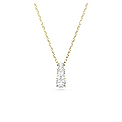 Swarovski Stilla Attract pendant, Round cut, White, Gold-tone plated