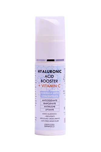 Ácido Hialurónico Facial con Vitamina C, 30ml, Ultra Bajo Peso Molecular: hidrolizado y reticulado, Gel, Sérum, Antioxidante, Antiarrugas, Rellenador, cuidado de la piel, Made in Italy