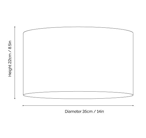 Contemporary and Sleek 14 Inch Cream Linen Fabric Drum Lamp Shade 60w Maximum | 35cm Diameter | for Table/Floor Lamp or Pendant by Happy Homewares - Image 6