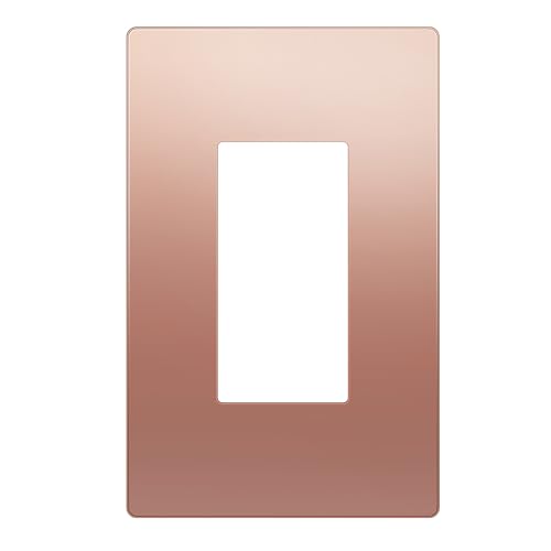 Image of LIDER Decorator Metal Wall Plate, Temperature and Impact Resistant, Screwless Cover, Modern Decoration Upgrade, Mid-Size 1-Gang 4.88 inch x 3.11 inch, UL Listed, Stainless Steel, Polished Rose Gold, 1-Pack