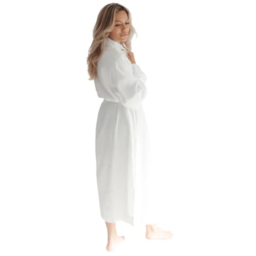 Image of Telegraph Hill Double Layer Seersucker Robe - Unisex - White - X-Large