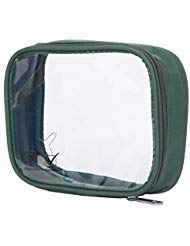 Yasirona Scout Jump TSA Approved SMALL Clear Durable Toiletry Bag for Domestic/International Travel | Quart Size for 3-1-1 Compliant Toiletries/Cosmetics/Accessories in Carry-On Luggage (Green)