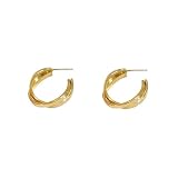 Pendientes de aro dorados de doble capa con la letra C entrelazada, joyería exquisita para mujer, regalo ideal para uso diario, fiestas y festivales