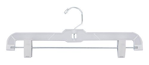 NAHANCO 1600PC Hi-Impact Skirt/Slack Hangers, Heavy Weight with Hi-Impact Clips, 14", White (Pack of 100)