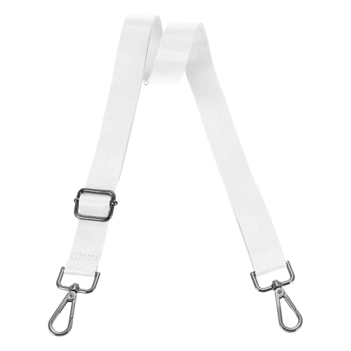 Image of uxcell Wide Shoulder Strap, 2.5cm Adjustable Purse Strap Replacement Crossbody Strap for Shoulder Bag Handbag, White, Black Pull Core Buckle