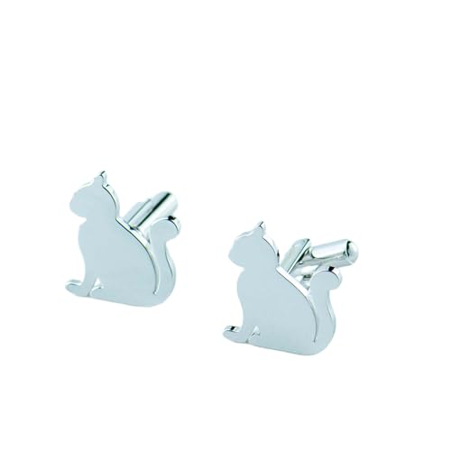 Mancuernillas de gato de acero inoxidable con caja miniatura 1
