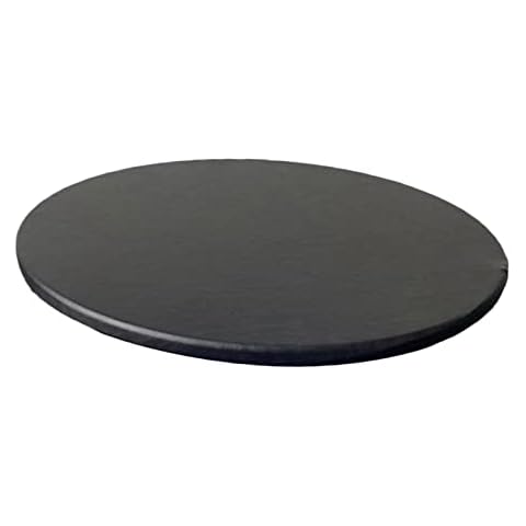 FLAMEER Fitted Polyester Table Cover Waterproof Round Tablecloth with Elastic Edged 60cm - Black Cover