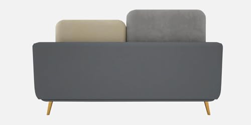 Image of Velvet Contemperory 2 Seater Sofa Couch with Cushion Chaise Lounge Sectional Perfect for Living Room & Bedroom Guests Home & Office (2 Seater Sofa Grey & Beige)