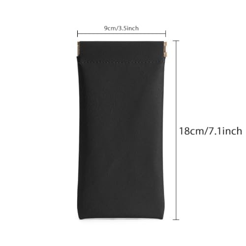 Image of 3 Pack Leather Eyeglasses Cases PU Soft Sunglasses Pouch Squeeze Top Portable Glasses Cases for Men Women