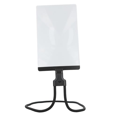 Chest Rest Magnifier, Neck Wear Visual Aid Detachable Design, Flexible Neck Cord Neck Hanging 4X Magnifying Glass for Reading, Repair, Sewing, Jewelry Making, Black