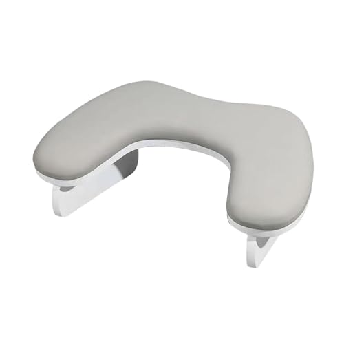 Repose-main manucure ergonomique en cuir gris pour table d'onglerie