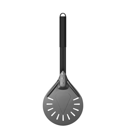 G.a HOMEFAVOR 9 Pouces Pelle à Pizza Tournante Perforée en Aluminium Anodisé Dur avec Poignée Antidérapante Résistante à la Chaleur, Pizza Paddle pour Pain de Pizzas Maison