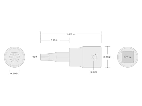 Image of TEKTON 3 /8 Inch Drive x T27 Torx Impact Bit Socket | SIB14227