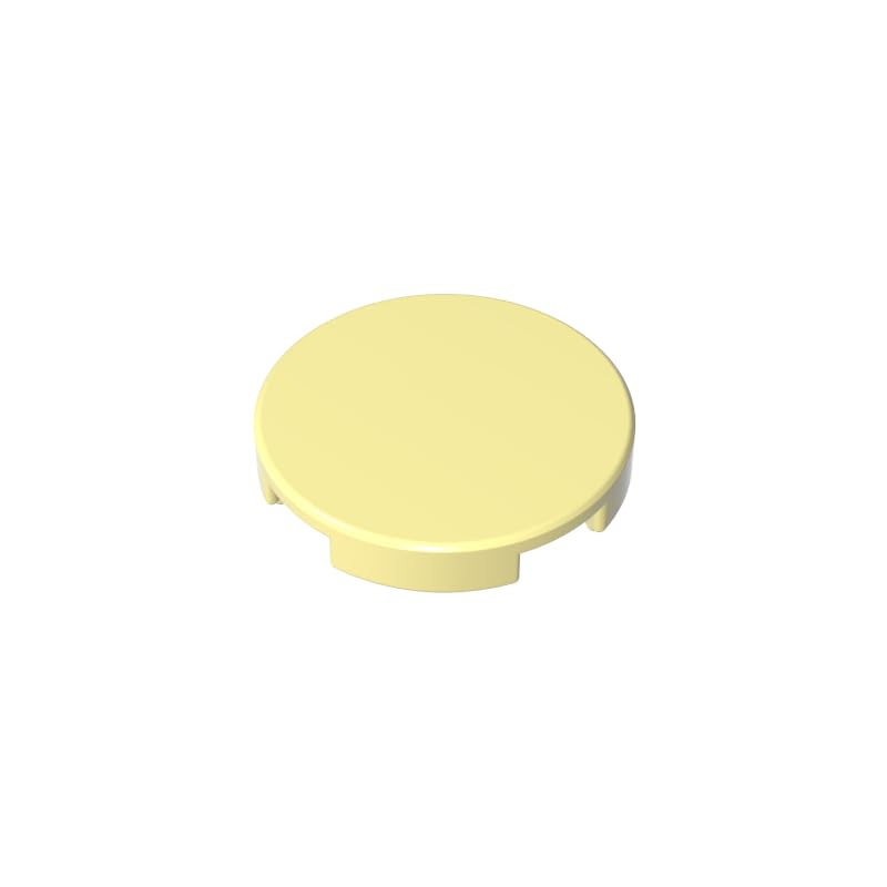 Gobricks 14769 Circular Plate Tile Round 2x2 with Bottom Stud Holder 50 Pieces GDS-611 Compatible with Lego Building Blocks Color:Light yellow — image 1