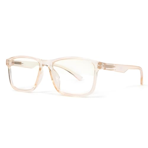 Image of UV Protection Glasses Blue Cut Blocking Harmful Rays Glasses for Men & Women Zero Power Computer Specs Eye Protection Lightweight Frame with Case & Cleaning Cloth