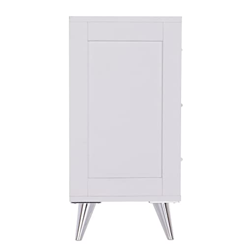 Cnanxu 122AA Mid-Century 3 Drawers Bedside Table Cabinet/Nightstand For Bedroom,Nightstand With Stainless Steel Legs And Handle thumb #5