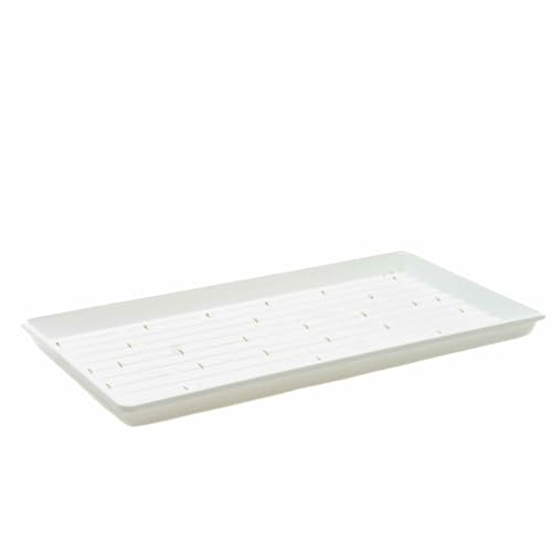 Bootstrap Farmer Microgreen 1020 Trays, White 30 Pack, Extra Strength with Holes Shallow Seed Plant Tray