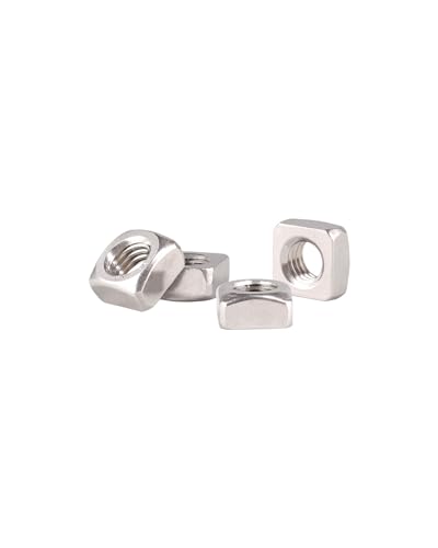 Image of M12-1.75 Square Nuts - IMScrews 304 Stainless Steel Square Nuts - Durable Fasteners for Home Repairs and Professional Engineering Pack of 5