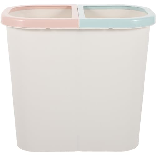 Image of PRETYZOOM Sorting Trash Can Dual Trashcan Home Wastebasket White Pedal Bin Garbage Bin Home Garbage Can Waste Container Dual Trash Can Plastic Can Container