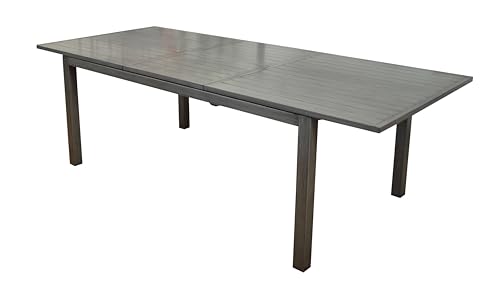 Proloisirs Table Antibes 160/220 x 90 cm Aluminium Brush Ice