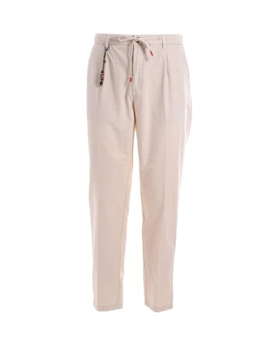 Pantalon homme beige Yes-zee P698 ph00 chino chic en toile de coton léger