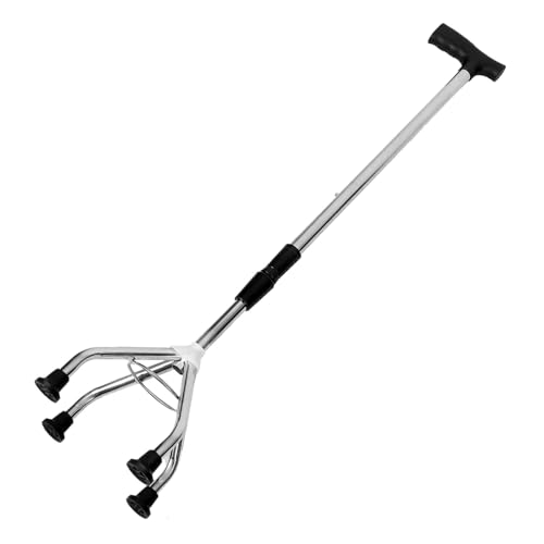 Vaguelly Sturdy Plastic Handle Walking Stick Anti-Slip Trekking Pole for Elderly Hiking and Climbing