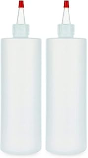 BRIGHTFROM Empty Squeeze Bottles 16 OZ, 2 PACK Squirt Containers with Red Top, BPA Free for Condiments, Syrup, Ketchup, Sauces, Dressing, Oil, Honey | Arts and Crafts - Leak Proof - Kitchen