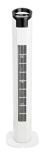 Megashopitalia Ventilatore a Torre 50Watt con Pannello Touch 3 Modalità 3 Velocità Telecomando (Bianco)