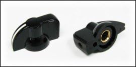 2-pack Potentiometer Knobs Black "Chickenhead" with Set Screw