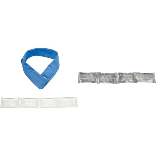 【セット買い】トラスコ中山(TRUSCO) やわらかネッククーラー 不凍保冷剤付き 首ひんやりグッズ 洗える 熱中症対策 頭・首元冷却材 ブルー TSNC-B + 凍結保冷剤 35G×4連タイプ TNC-HO