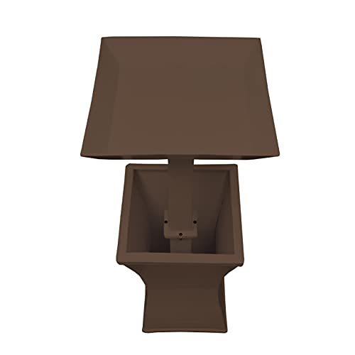 Image of Oakland Living Modern Square Cast Aluminum Metal 40-in Brown Bird Bath and Planter Vase Combo