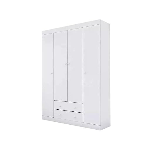 Guarda Roupa Infantil 4 Portas 2 Gavetas Helena Phoenix Baby Branco