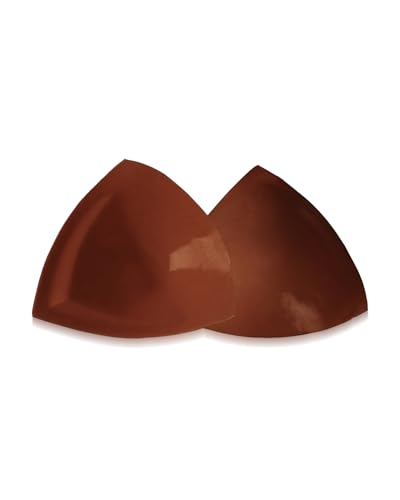 MILUMILUU D+ Cups Double-Sided Sticky Inserts Lightly Padded Bras for Large Breast, Reusable Sticky Bra for Large Bust Cocoa Brown Size X-Large