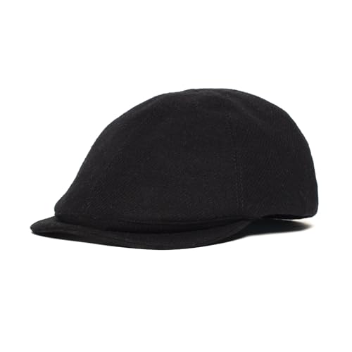 Goorin Bros. Men's Ronald Amos Wool-Blend 6-Panel Ivy Newsboy Cap, Black, Large