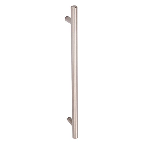 Image of Amazon Basics Euro Bar Cabinet Handle (1 /2-inch Diameter), 11.19-inch Length (8.82-inch Hole Center), Satin Nickel, 10-Pack