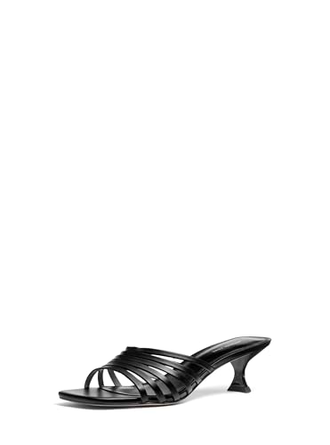 Michael Kors Women's Haisley Kitten Heel Sandal, Black, 8