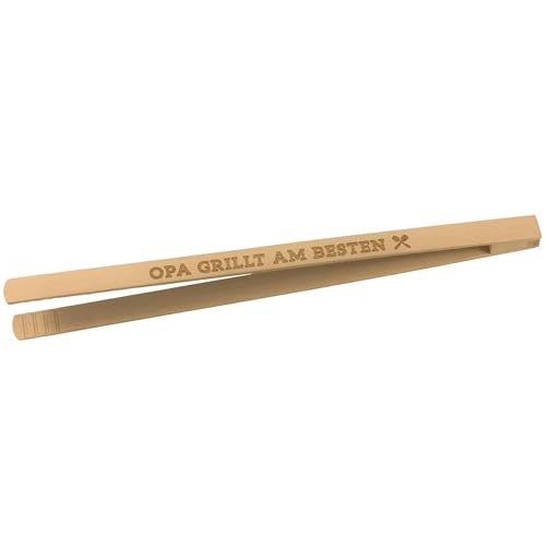 Spruchreif | Grillzange aus Holz \"Opa grillt am besten\" | Grillbesteck mit Gravur & Motiv | Geschenk für Opa zum Grillen | 40 cm lang | BBQ Zubehör aus Holz | Made in Germany Spruchreif | Grillzange aus Holz \"Opa grillt am besten\" | Grillbesteck mit Gravur & Motiv | Geschenk für Opa zum Grillen | 40 cm lang | BBQ Zubehör aus Holz | Made in Germany
