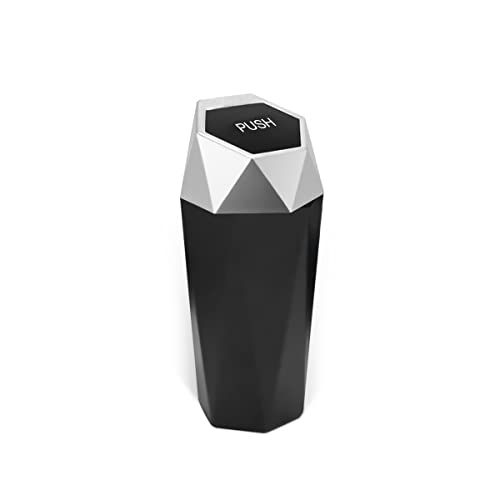 Image of Mini Portable Car Trash Can with Lid, Style 1, Silver